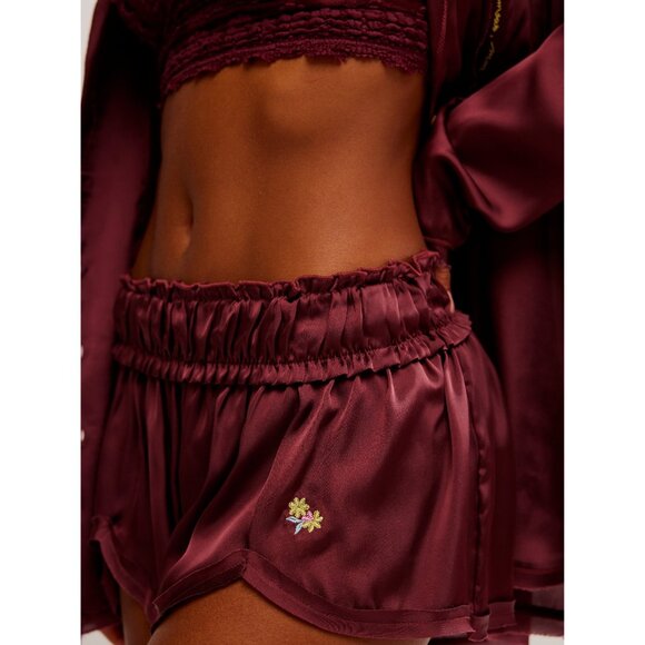 FREE PEOPLE Like Honey PJ Short / Acai - Picture 1 of 8